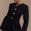 Asia Mixed Button Blazer – Svart Asia Mixed Button Blazer – Svart