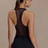 Aspyn Slinky And Mesh Top – Svart