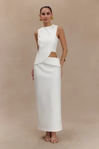 Astrid Suiting Midi-kjol – Vit