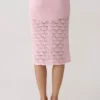 Atlantis midikjol i virkat stickat – babyrosa Atlantis midikjol i virkat stickat – babyrosa