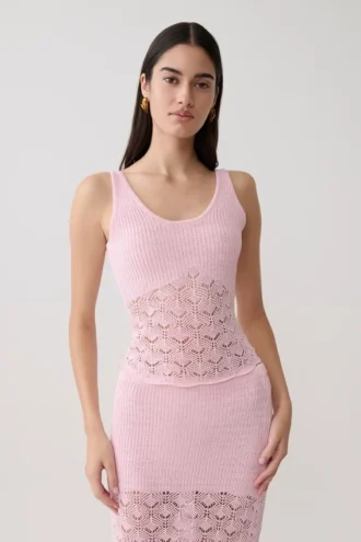 Atlantis virkad stickad topp – babyrosa