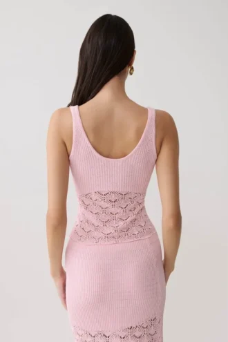 Atlantis virkad stickad topp – babyrosa