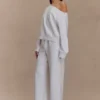 Aiden Slouchy Crew Jumper – Ivory Aiden Slouchy Crew Jumper – Ivory