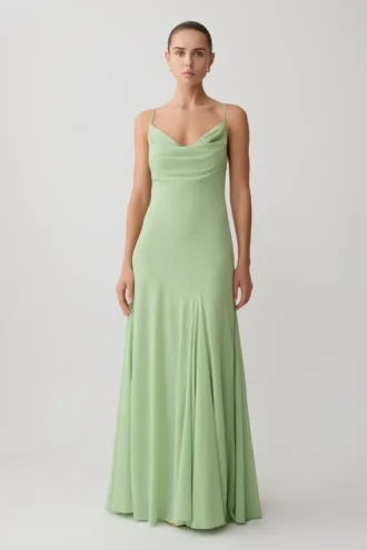 Aurelia Chiffon Maxi Klänning – Sage