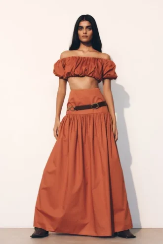 Autumn maxikjol – bränd orange