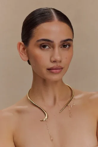Azura Teardrop-halsband – guld