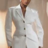 Bellamy Cinched Blazer – Elfenben Bellamy Cinched Blazer – Elfenben