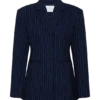 Bellamy Cinched Blazer – Marinblå randig Bellamy Cinched Blazer – Marinblå randig