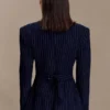Bellamy Cinched Blazer – Marinblå randig Bellamy Cinched Blazer – Marinblå randig