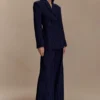 Bellamy Cinched Blazer – Marinblå randig Bellamy Cinched Blazer – Marinblå randig