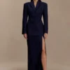 Bellamy Cinched Blazer – Marinblå randig Bellamy Cinched Blazer – Marinblå randig