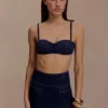 Belle Denim Cropped Bralette – Indigoblå