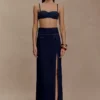 Belle Denim Cropped Bralette – Indigoblå
