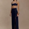 Belle Denim Cropped Bralette – Indigoblå