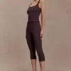 Blanca stretchcrepe-capribyxor – choklad