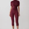 Blanca stretchcrepe-capribyxor – mahogny