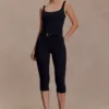 Blanca stretchcrepe-capribyxor – svart