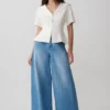 Bobby Oversized-jeans med veck fram – sommarblå Bobby Oversized-jeans med veck fram – sommarblå