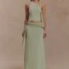 Xanthia stickad halterneck-top – pastellgrön Xanthia stickad halterneck-top – pastellgrön
