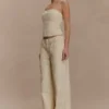 Broderad denimkorsett i ebenholts – kräm Broderad denimkorsett i ebenholts – kräm