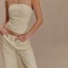 Broderad denimkorsett i ebenholts – kräm Broderad denimkorsett i ebenholts – kräm