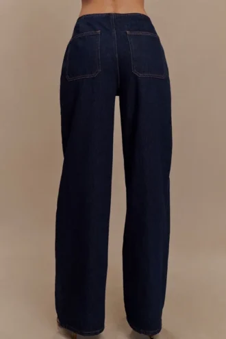 Caitlin midjehöga Denim-jeans – indigoblå