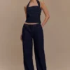 Caitlin midjehöga Denim-jeans – indigoblå