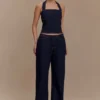 Caitlin midjehöga Denim-jeans – indigoblå