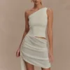 Cali Drape Kjol Knit Mini Klänning – Ivory Cali Drape Kjol Knit Mini Klänning – Ivory
