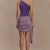 Cali draperad kjolstickad miniklänning – Lila Cali draperad kjolstickad miniklänning – Lila