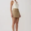 Marielle minikjol med dubbla bälten – taupe