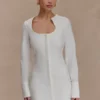Carina Peplum bomullsklänning – Vit