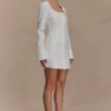 Carina Peplum bomullsklänning – Vit