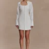 Carina Peplum bomullsklänning – Vit