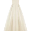 Carla Ruched Gown – Cream Ivory