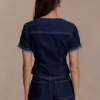 Carlene Denim shorts med uppvikt fåll – indigoblå