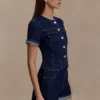 Carlene Denim shorts med uppvikt fåll – indigoblå