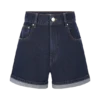 Carlene Denim shorts med uppvikt fåll – indigoblå