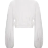 Carlie Chiffon Cross Tie Top – Elfenben Carlie Chiffon Cross Tie Top – Elfenben