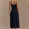 Cecilia Denim Frill Corset – Indigoblå