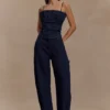 Cecilia Denim Frill Corset – Indigoblå