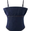 Cecilia Denim Frill Corset – Indigoblå