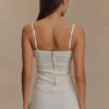Cecilia Denim Frill Corset – Vit Cecilia Denim Frill Corset – Vit