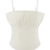 Cecilia Denim Frill Corset – Vit Cecilia Denim Frill Corset – Vit