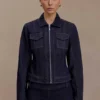 Cierra Cinched Jacket Top – tvättad indigoblå