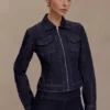 Cierra Cinched Jacket Top – tvättad indigoblå