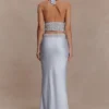 Clementine Chiffon Handbroderad Maxikjol – Ljusblå Clementine Chiffon Handbroderad Maxikjol – Ljusblå