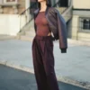 Codi bomberjacka i imitationsläder – Merlot Codi bomberjacka i imitationsläder – Merlot