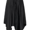 Coralie asymmetrisk midikjol i satin – svart Coralie asymmetrisk midikjol i satin – svart