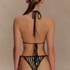 Corrie Crochet Tie Up Bikini Bottom – Svart och neutrala ränder